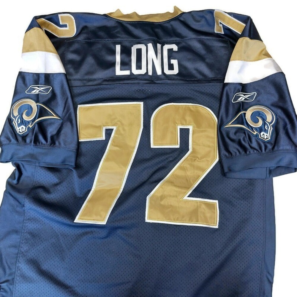 Reebok Equipment Mens 52 St. Louis Los Angeles Rams Chris Long #72 Jersey Blue - Picture 8 of 11